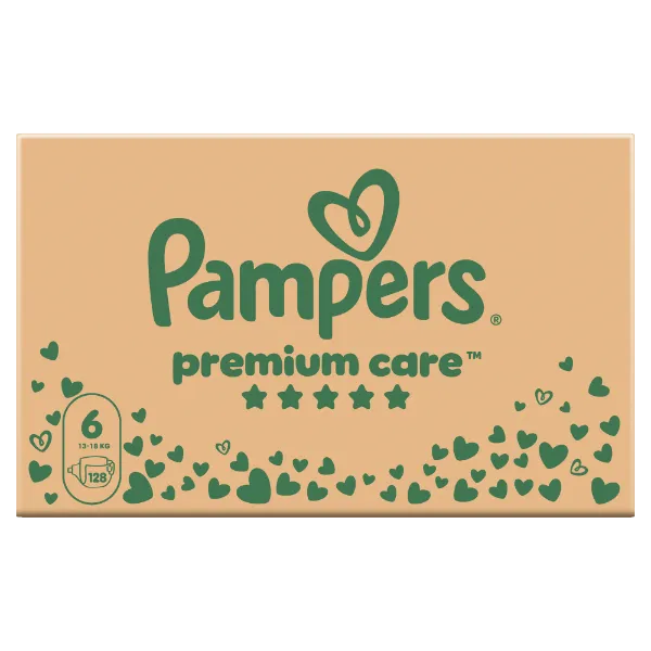 Pampers Premium Care Pelenka, 6 Méret, 128 db, 13kg-18kg termékhez kapcsolódó kép