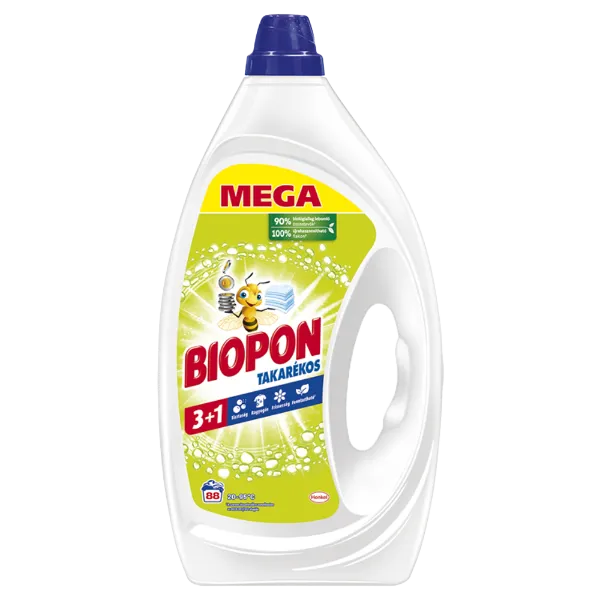 Biopon Takarékos folyékony mosószer fehér és világos ruhákhoz 88 mosás 3960 ml termékhez kapcsolódó kép
