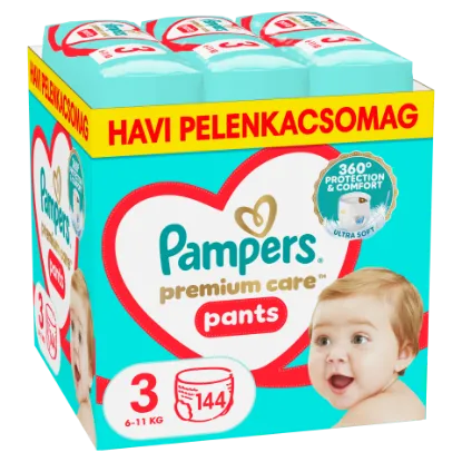 Pampers Premium Care Bugyipelenka, Méret: 3, 144 db, 6kg-11kg termékhez kapcsolódó kép