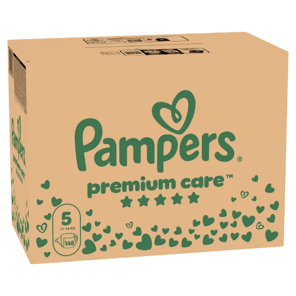 Pampers Premium Care - havi pelenkacsomag, Méret: 5, 148 Pelenka, 11kg-16kg termékhez kapcsolódó kép