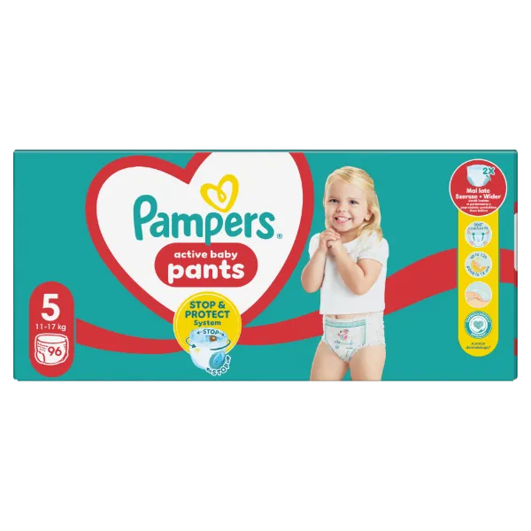Pampers  Bugyipelenka, Méret: 5, 96 db Pelenka, 12kg-17kg termékhez kapcsolódó kép
