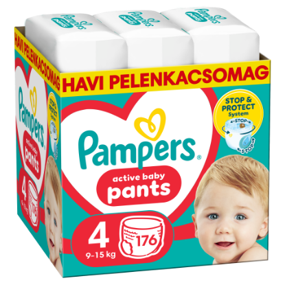 Pampers Active Baby Bugyipelenka, Méret 4, 176 Bugyipelenka, 9kg-15kg termékhez kapcsolódó kép