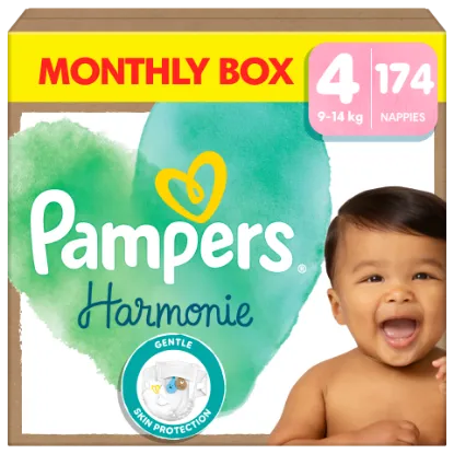 Pampers Harmonie Baby Pelenka, Méret: 4, 174 db Pelenka, 9kg-14kg termékhez kapcsolódó kép