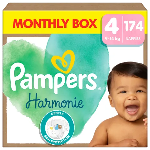 Pampers Harmonie Baby Pelenka, Méret: 4, 174 db Pelenka, 9kg-14kg termékhez kapcsolódó kép