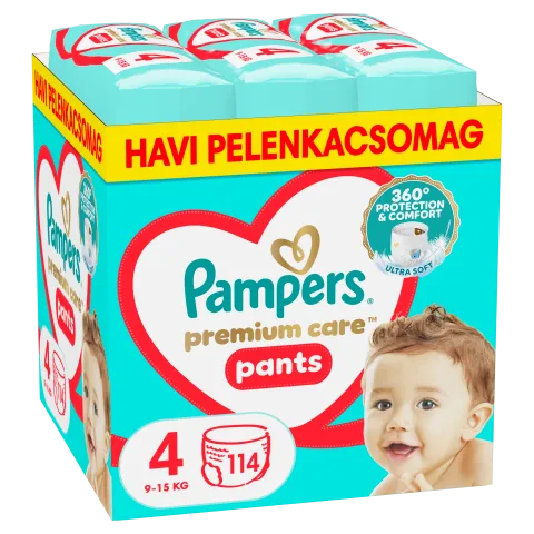 Pampers Premium Care Bugyipelenka, Méret: 4, 114 db, 9kg-15kg termékhez kapcsolódó kép