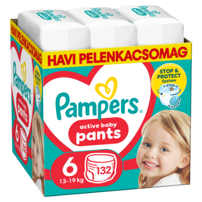 Pampers Active Baby Bugyipelenka, Méret 6, 132 Bugyipelenka, 13kg-19kg termékhez kapcsolódó kép
