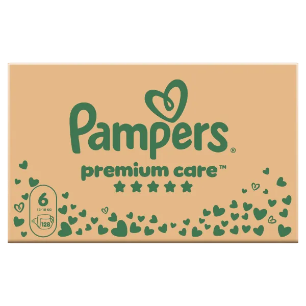 Pampers Premium Care Pelenka, 6 Méret, 128 db, 13kg-18kg termékhez kapcsolódó kép