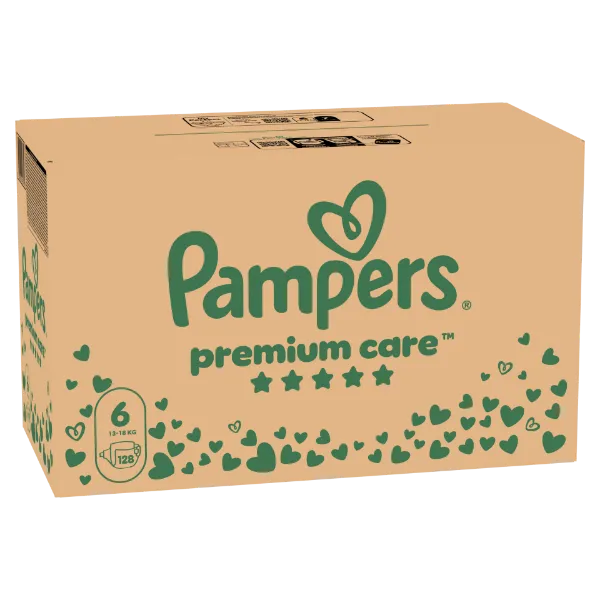 Pampers Premium Care Pelenka, 6 Méret, 128 db, 13kg-18kg termékhez kapcsolódó kép
