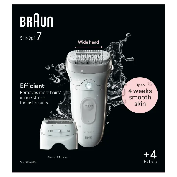Braun Silk·épil 7, Epilátor az Egyszerű Szőrtelenítéshez, 7-041, Fehér/ezüst termékhez kapcsolódó kép