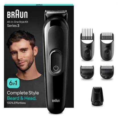 Braun All-In-One Series 3 MGK3410 Formázókészlet, 6 az 1-ben Készlet Szakállhoz, Hajhoz és Egyébhez termékhez kapcsolódó kép
