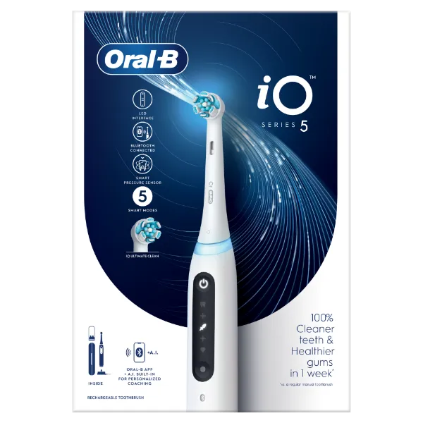 Oral-B iO 5 Elektromos Fogkefe, Fehér termékhez kapcsolódó kép