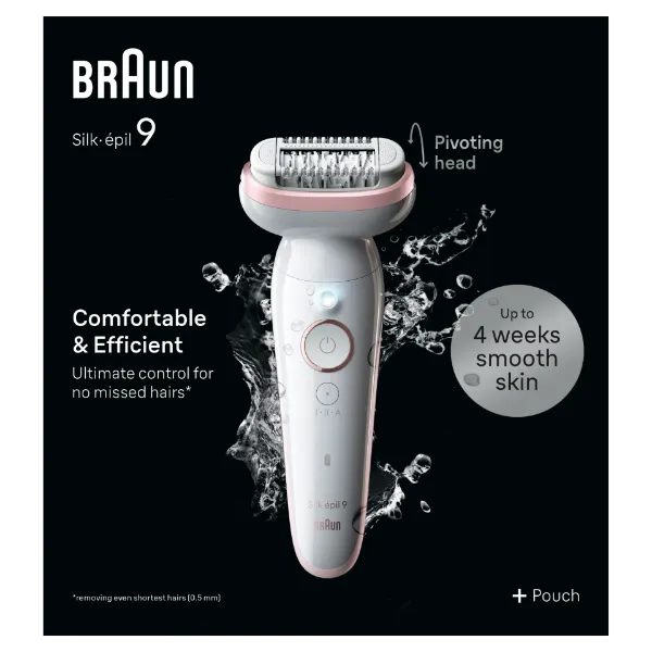 Braun Silk·épil 9, Epilátor az Egyszerű Szőrtelenítéshez, Tartósan Sima Bőr, 9-000, Fehér/flamingó termékhez kapcsolódó kép