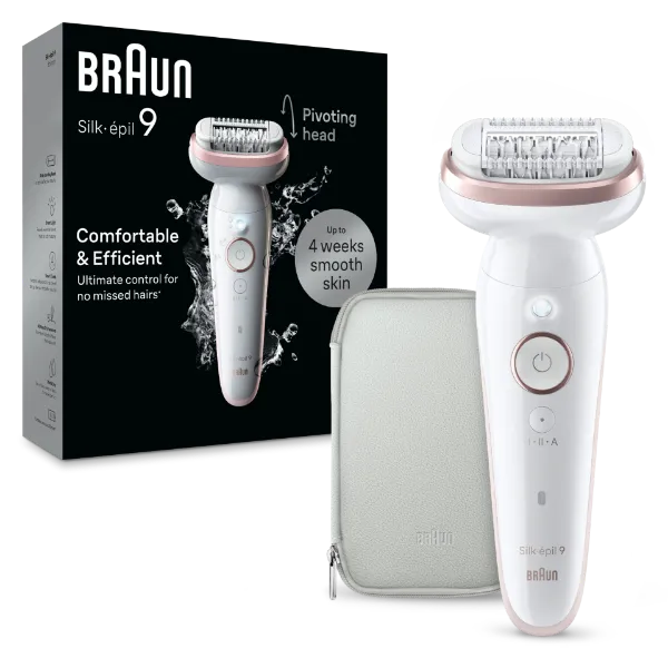 Braun Silk·épil 9, Epilátor az Egyszerű Szőrtelenítéshez, Tartósan Sima Bőr, 9-000, Fehér/flamingó termékhez kapcsolódó kép