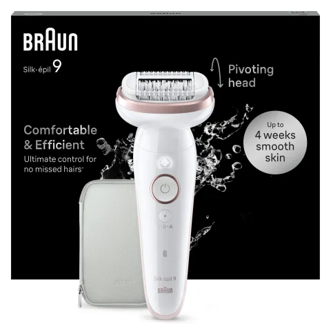 Braun Silk·épil 9, Epilátor az Egyszerű Szőrtelenítéshez, Tartósan Sima Bőr, 9-000, Fehér/flamingó termékhez kapcsolódó kép