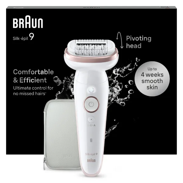 Braun Silk·épil 9, Epilátor az Egyszerű Szőrtelenítéshez, Tartósan Sima Bőr, 9-000, Fehér/flamingó termékhez kapcsolódó kép