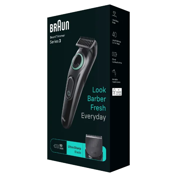 Braun Series 3 BT3410 Szakállvágó Trimmer Férfiaknak 50 perces üzemidővel termékhez kapcsolódó kép