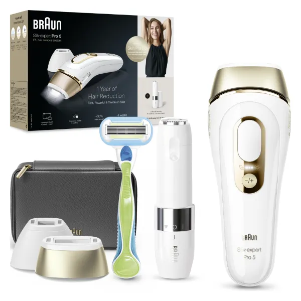 Braun IPL Silk expert Pro 5, Szőrtelenítés Otthoni Kezeléssel, Neszesszer, 2 Fej, PL5146 termékhez kapcsolódó kép
