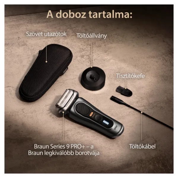 Braun Series Series 9 PRO+ Elektromos Borotva Töltőállvány, Wet & Dry, 9515s, Grafit termékhez kapcsolódó kép