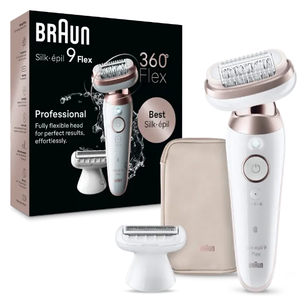 Braun Silk·épil 9 Flex, Epilátor az Egyszerű Szőrtelenítéshez, 9-030 3D, Fehér/rózsaszín, titán termékhez kapcsolódó kép