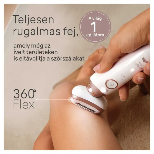 Braun Silk·épil 9 Flex, Epilátor az Egyszerű Szőrtelenítéshez, 9-030 3D, Fehér/rózsaszín, titán termékhez kapcsolódó kép