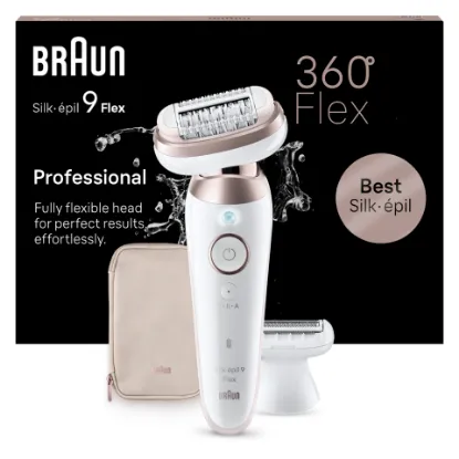 Braun Silk·épil 9 Flex, Epilátor az Egyszerű Szőrtelenítéshez, 9-030 3D, Fehér/rózsaszín, titán termékhez kapcsolódó kép