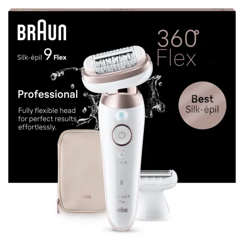 Braun Silk·épil 9 Flex, Epilátor az Egyszerű Szőrtelenítéshez, 9-030 3D, Fehér/rózsaszín, titán termékhez kapcsolódó kép
