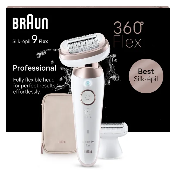 Braun Silk·épil 9 Flex, Epilátor az Egyszerű Szőrtelenítéshez, 9-030 3D, Fehér/rózsaszín, titán termékhez kapcsolódó kép