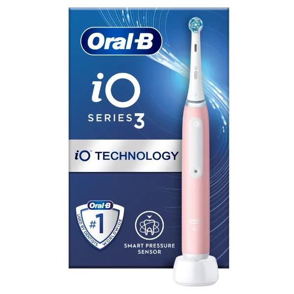 Oral-B iO 3 Elektromos Fogkefe, Rózsaszín, Braun Tervezéssel termékhez kapcsolódó kép