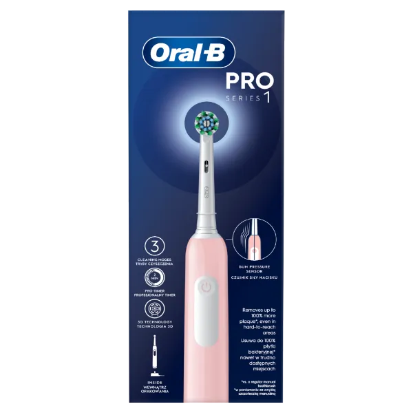 Oral-B Pro Series 1 Elektromos Fogkefe, Rózsaszín, Braun Tervezéssel termékhez kapcsolódó kép
