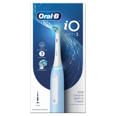 Oral-B iO 3 Elektromos Fogkefe, Kék, Braun Tervezéssel termékhez kapcsolódó kép