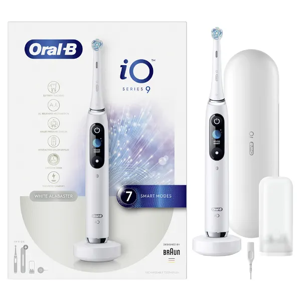 Oral-B iO 9 Elektromos Fogkefe, White Alabaster termékhez kapcsolódó kép