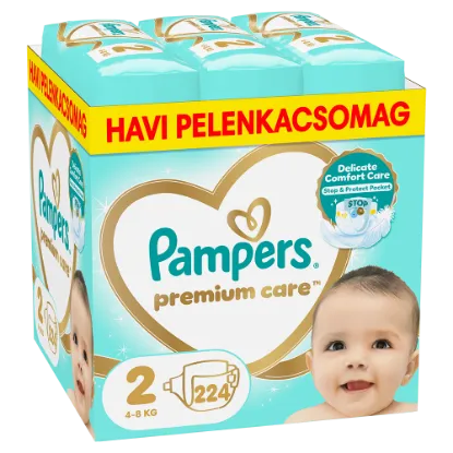 Pampers Premium Care, Méret: 2, 224 Pelenka, 4kg-8kg termékhez kapcsolódó kép