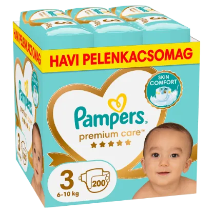 Pampers Premium Care Pelenka, 3 Méret, 200 db, 6kg-10kg termékhez kapcsolódó kép