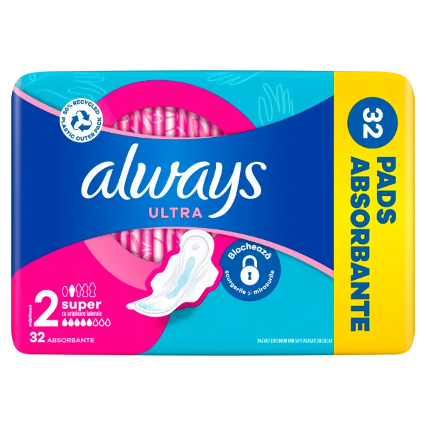 Always Ultra Super (2-es méret) Szárnyas Egészségügyi Betét, 32 Db termékhez kapcsolódó kép