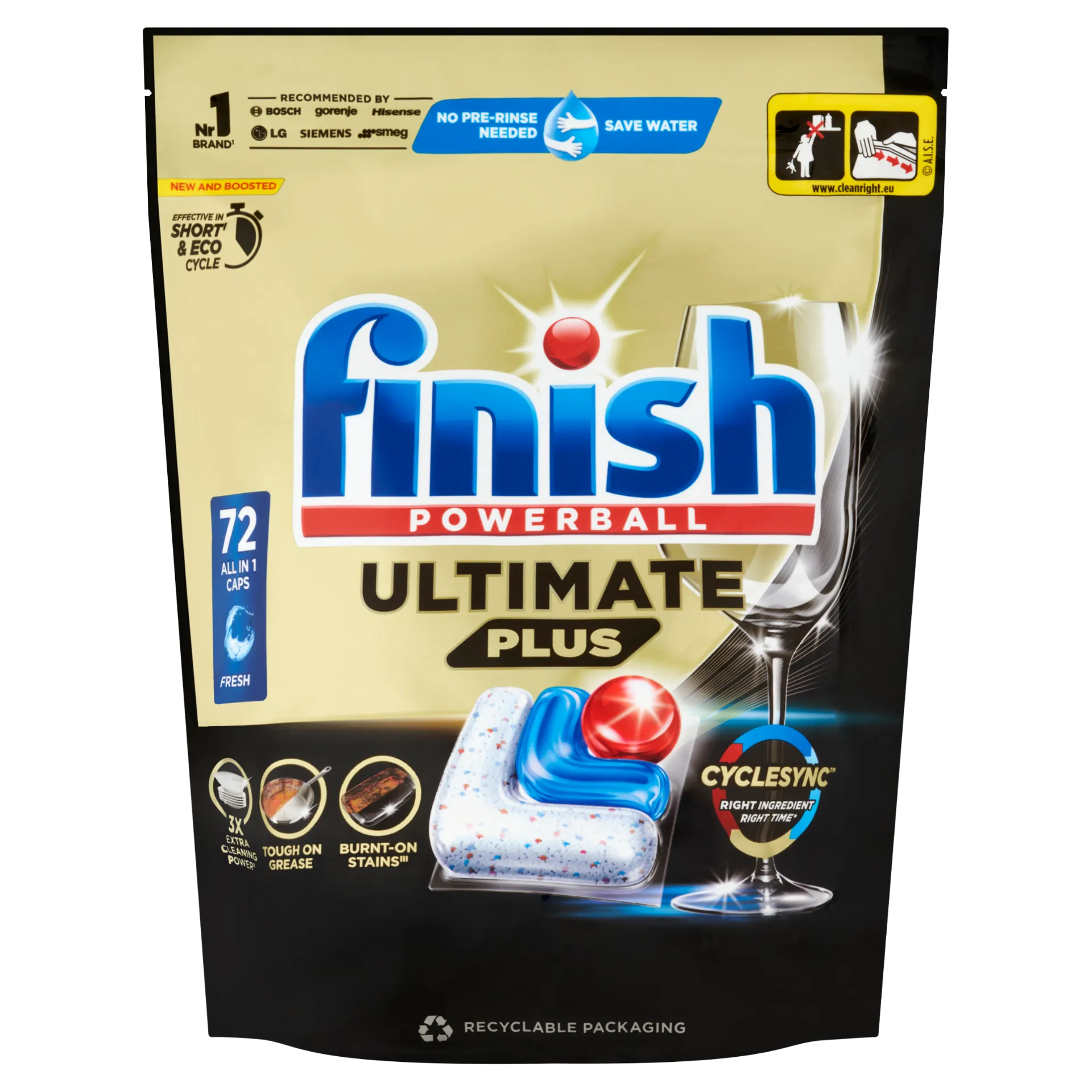 Finish Powerball Ultimate Plus Fresh mosogatógép kapszula 72 db 878 g