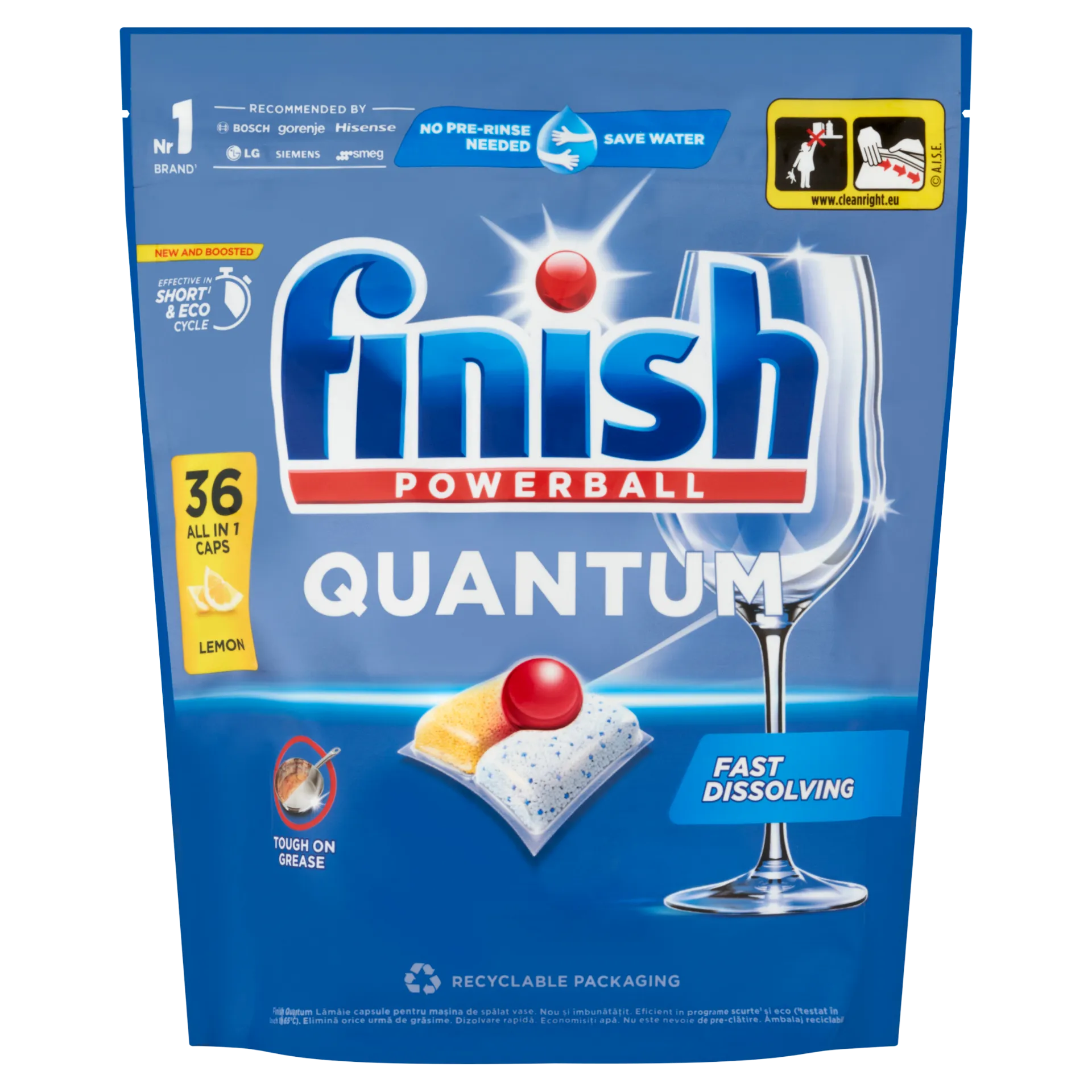 Finish Powerball Quantum All in 1 Citrom mosogatógép kapszula 36 db 374 g