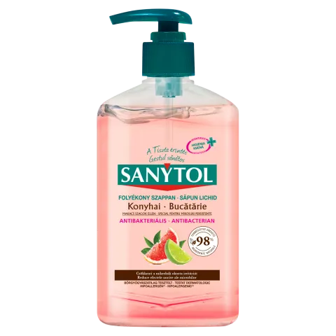 Sanytol Antibakteriális Folyékony Szappan Konyhai Grapefruit és Lime 250ml termékhez kapcsolódó kép