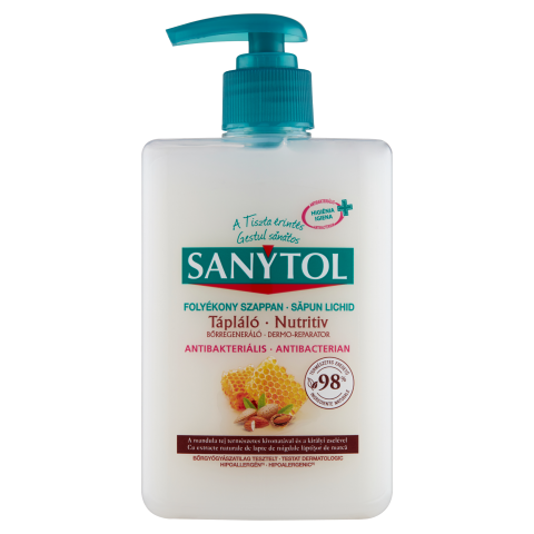 Sanytol Antibakteriális Folyékony Szappan Mandulatej és méhpempő 250ml termékhez kapcsolódó kép