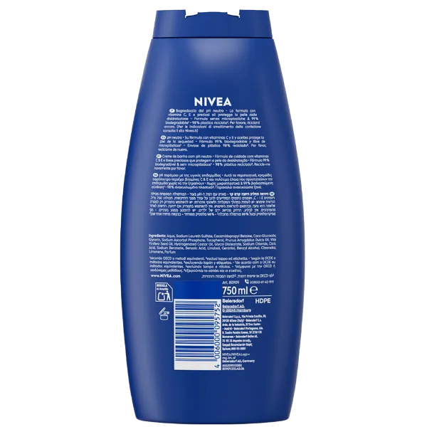 Nivea shower gel 750 ml Women Cream Care termékhez kapcsolódó kép