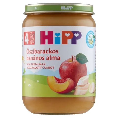 HiPP BIO bébidesszert 190 g őszibarackos banános alma 4 hó+ termékhez kapcsolódó kép
