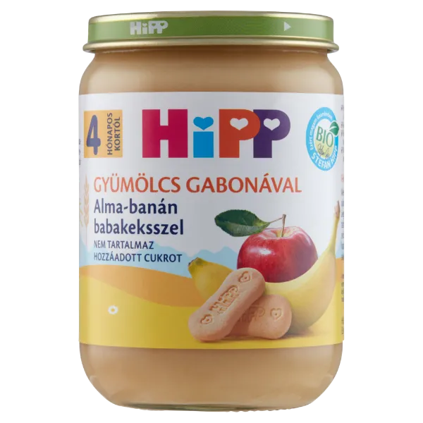 HiPP BIO bébidesszert 190 g alma-banán babakeksszel 4 hó+ termékhez kapcsolódó kép