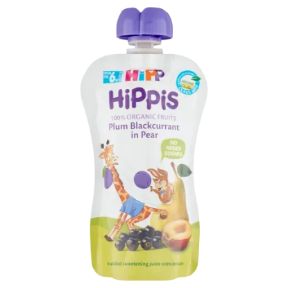 HiPP BIO gyümölcspép 100 g szilva-feketeribizli körtében 6 hó+ termékhez kapcsolódó kép
