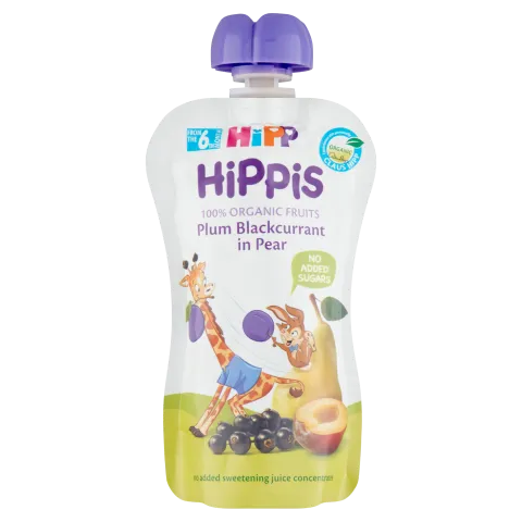 HiPP BIO gyümölcspép 100 g szilva-feketeribizli körtében 6 hó+ termékhez kapcsolódó kép