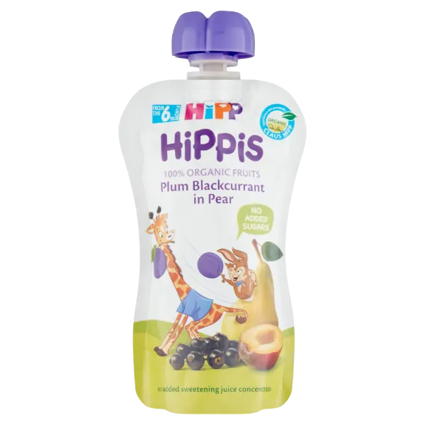 HiPP BIO gyümölcspép 100 g szilva-feketeribizli körtében 6 hó+ termékhez kapcsolódó kép