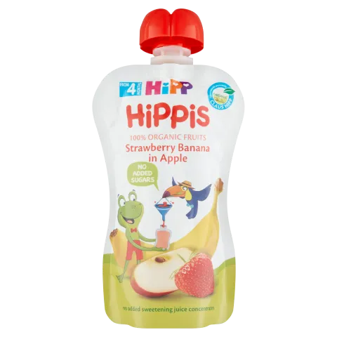 HiPP BIO gyümölcspép 100 g eper-banán almában 4 hó+ termékhez kapcsolódó kép