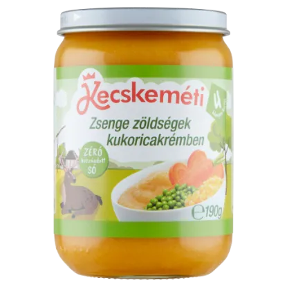 Kecskeméti zsenge zöldségek kukoricakrémben főzelék a babának 4 hó+ 190 g termékhez kapcsolódó kép