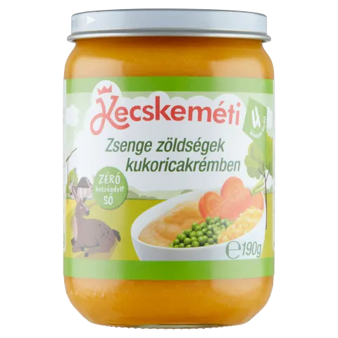 Kecskeméti zsenge zöldségek kukoricakrémben főzelék a babának 4 hó+ 190 g termékhez kapcsolódó kép