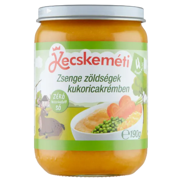 Kecskeméti zsenge zöldségek kukoricakrémben főzelék a babának 4 hó+ 190 g termékhez kapcsolódó kép