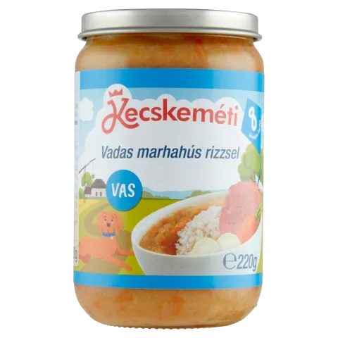 Kecskeméti bébiétel 220 g vadas marhahús rizzsel 8 hó+ termékhez kapcsolódó kép