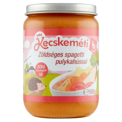 Kecskeméti bébiétel 190 g zöldséges spagetti pulykahússal 6 hó+ termékhez kapcsolódó kép